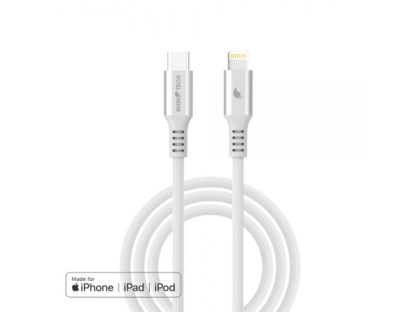 Lightning MFi kabel s nylonovým opletem USB-C 1.2m  stříbrný - Image 2