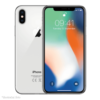 iPhone X 64GB Stříbrná třídy Velmi dobrý+